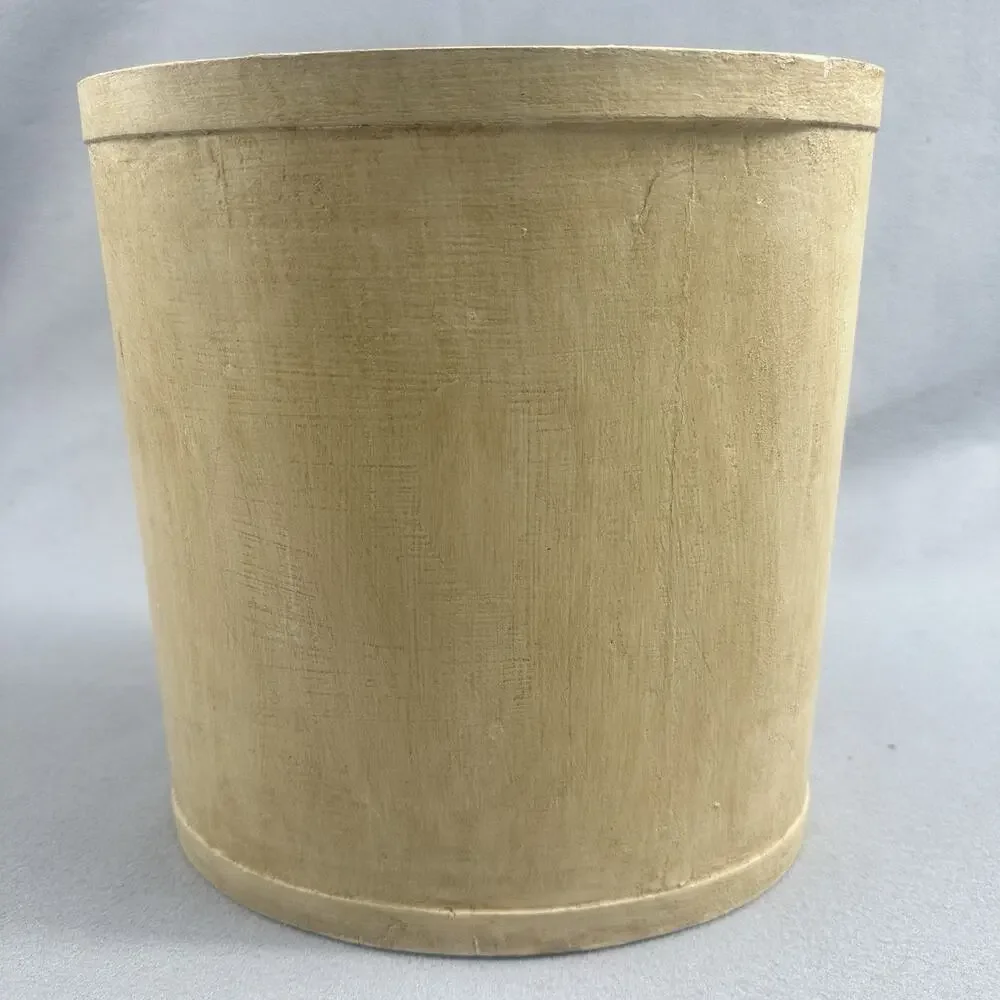 VTG Hand Painted Wooden Wastebasket Trash Can Floral Rustic Cottage Shabby Chic